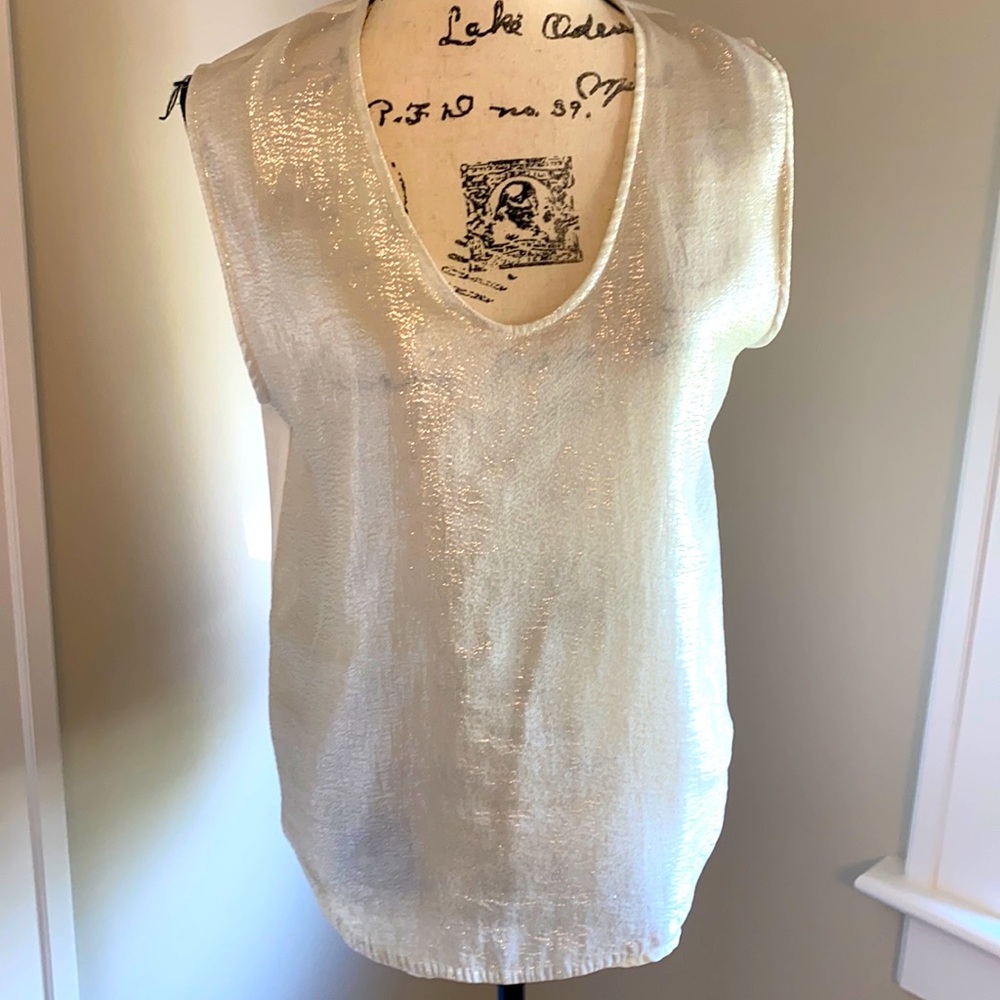 JCrew shimmering ivory tee